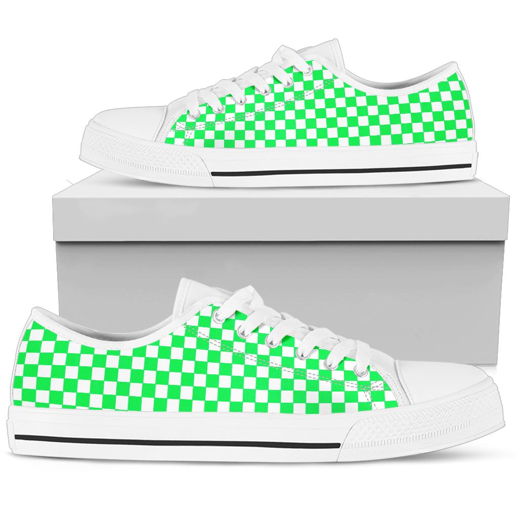 Racing Pistachio Checkered Low Tops White