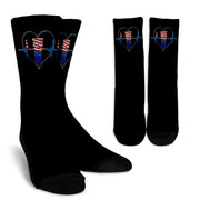 Drag Racing Heartbeat USA Crew Socks