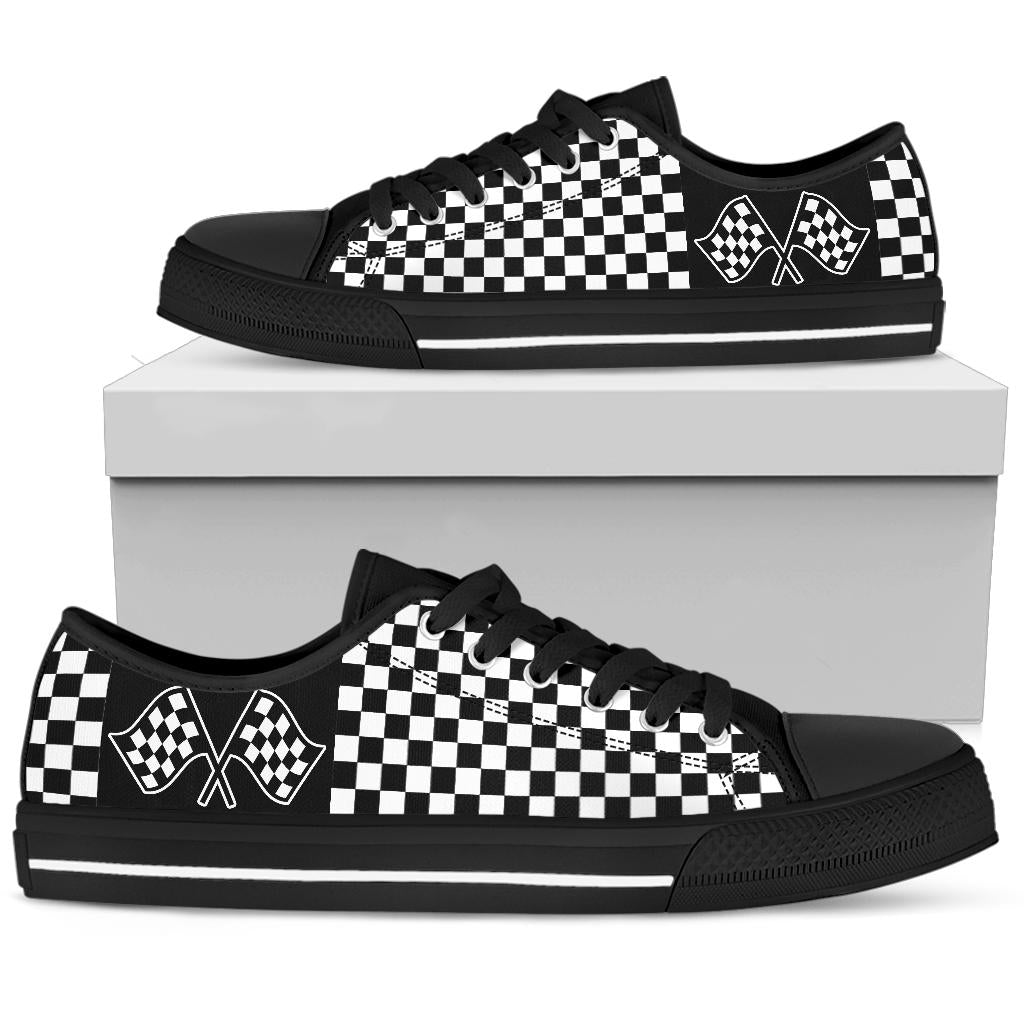 Racing Checkered Flag Low Top Shoes