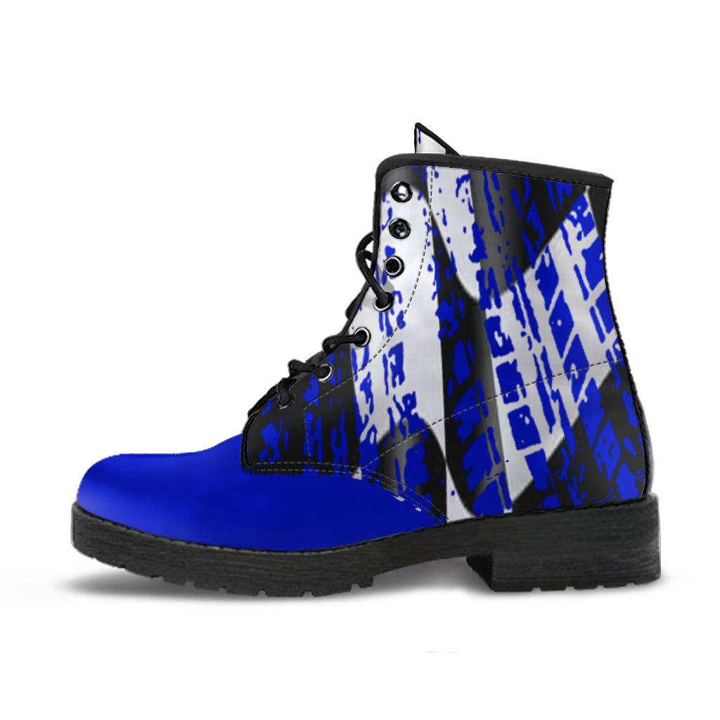 Racing Checkered Boots Blue