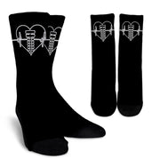 Drag Racing Heartbeat Crew Socks