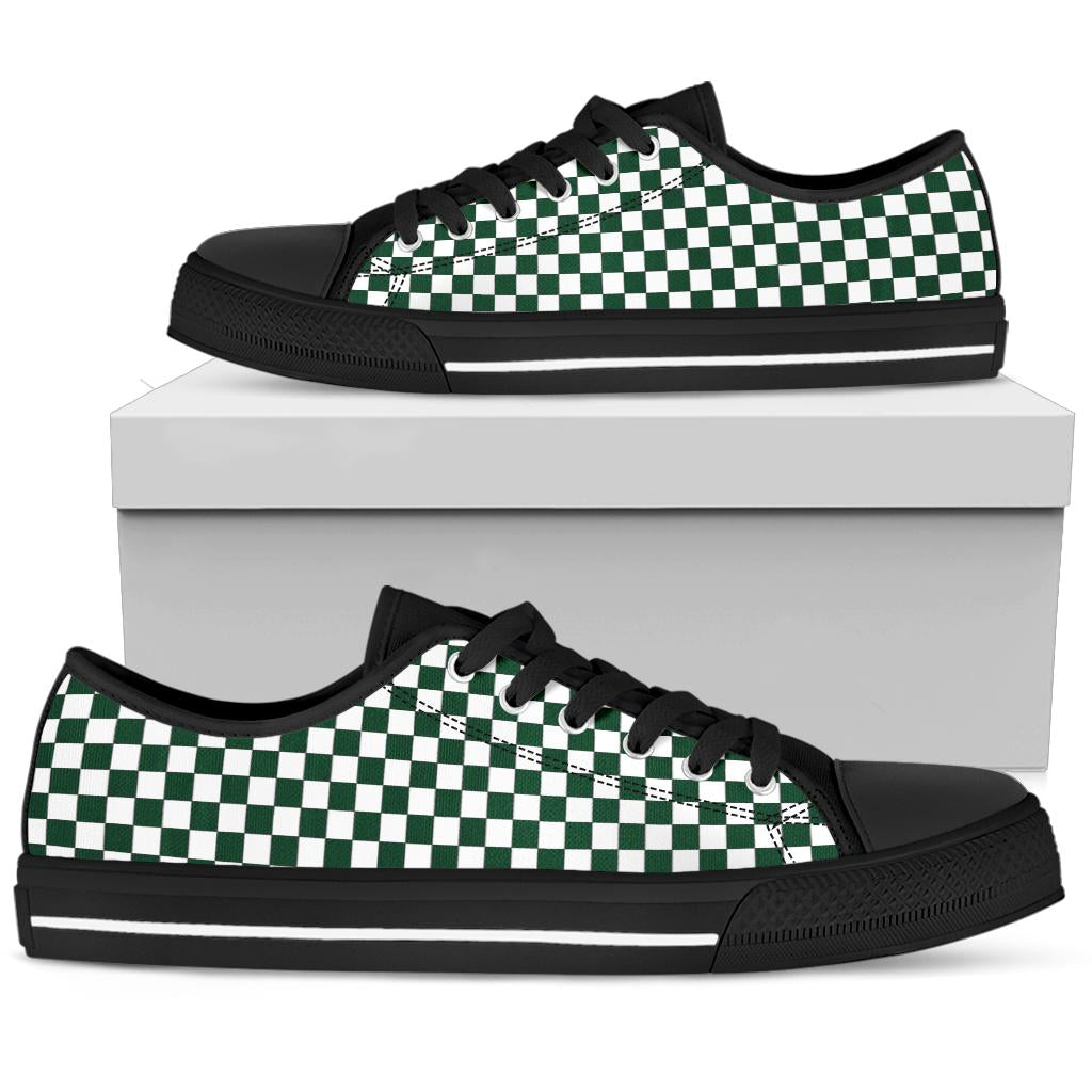 Racing Green Checkered Low Tops Black