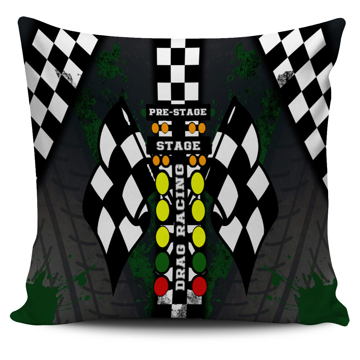 Drag Racing Pillow Covers Green
