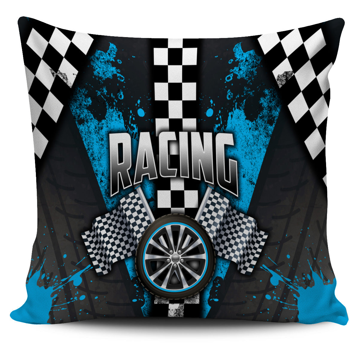 Racing Pillow Cover Carolina Blue