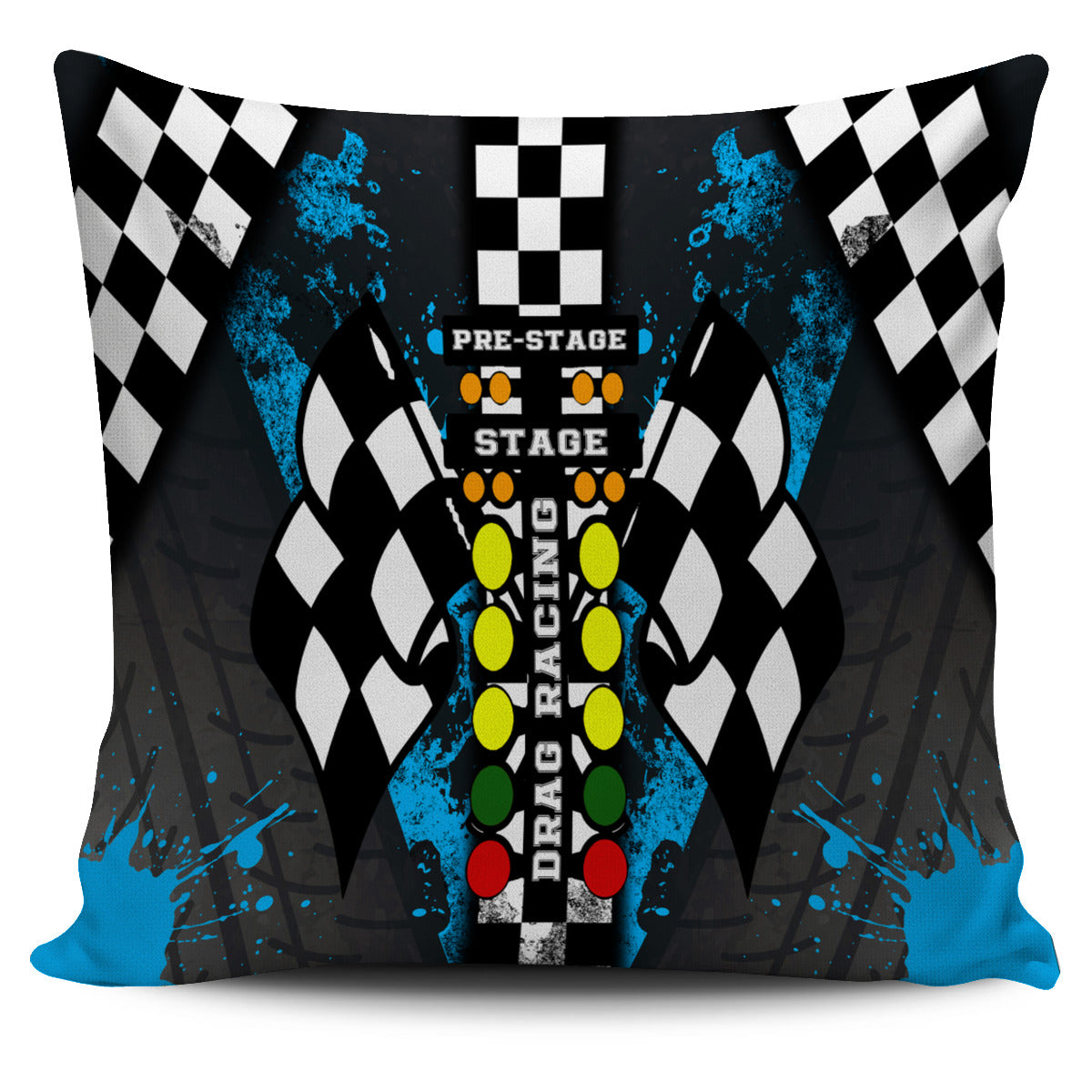Drag Racing Pillow covers Carolina Blue