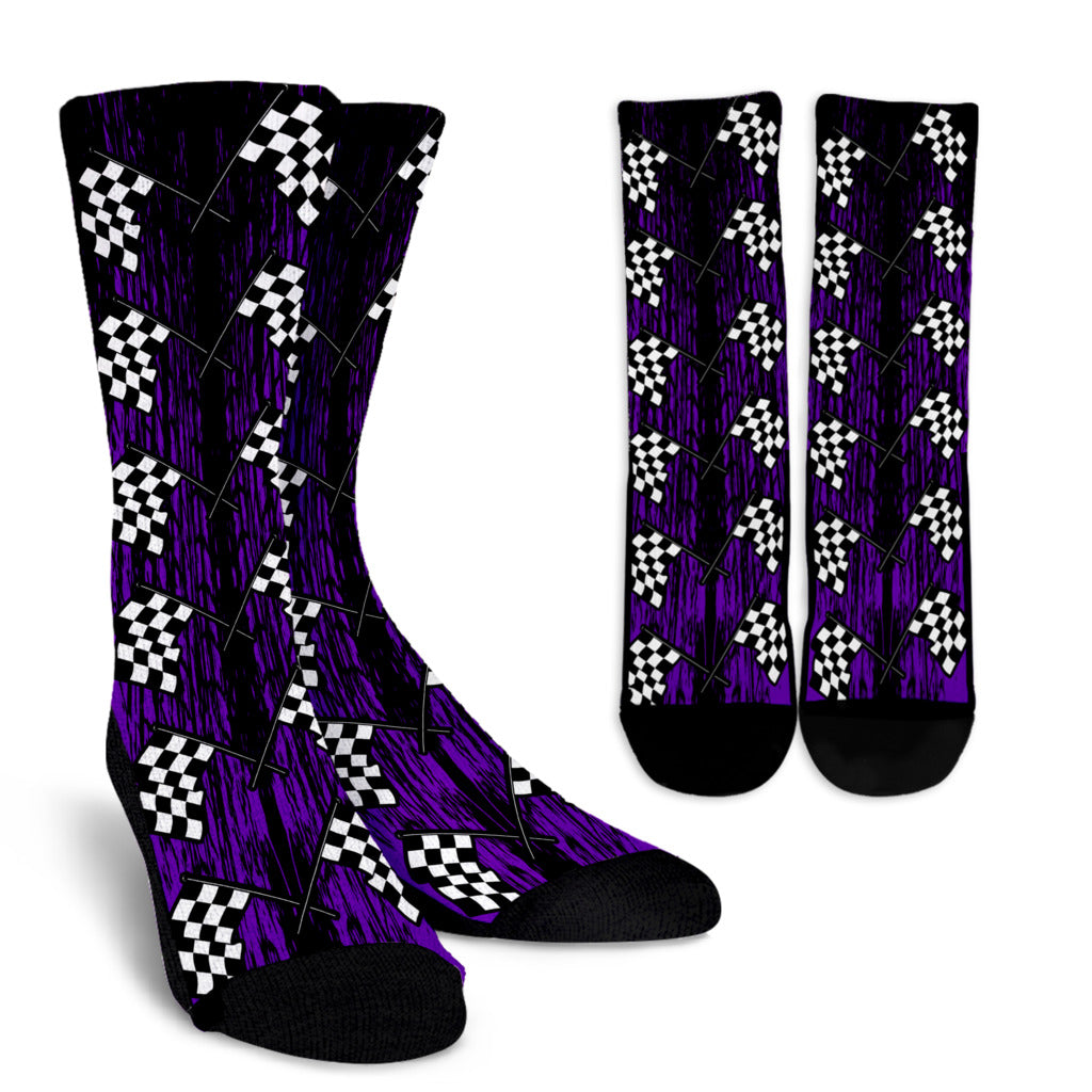 Dirt Racing Crew Socks Purple
