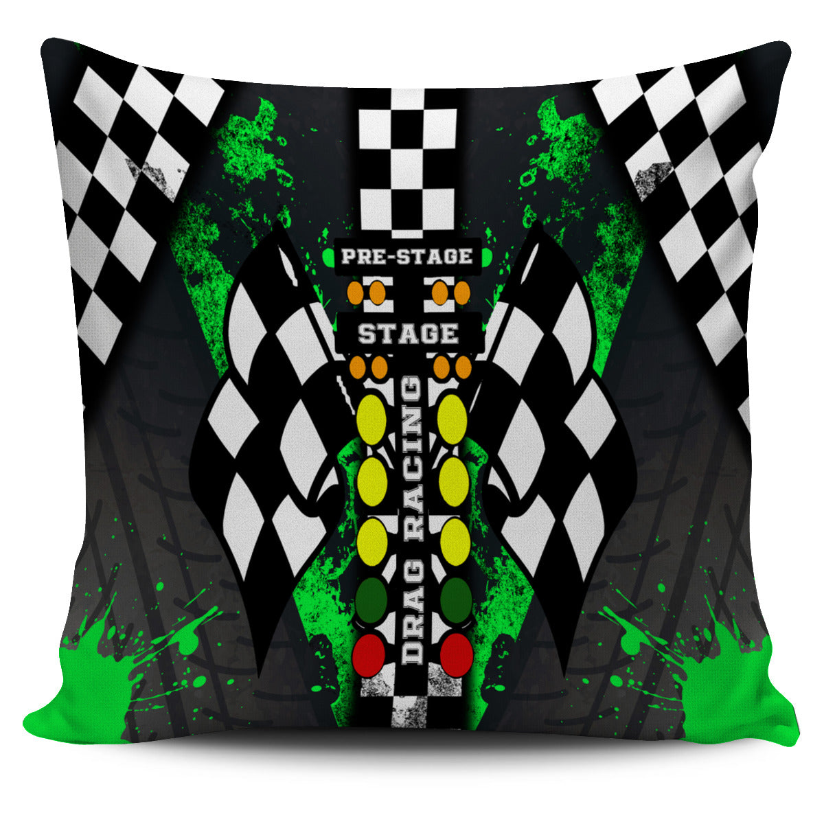 Drag Racing Pillow Covers Pistachio