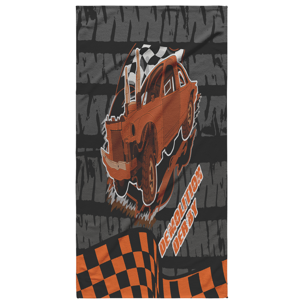 Demolition Derby Beach Towel Orange