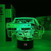 1968 Dart LED Lamp featuring the iconic Mopar Super Stock silhouette glowing in a vibrant red on a premium black base.