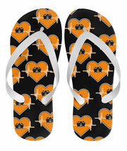 Demolition Derby Heartbeat Flip Flops