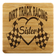 Dirt Track Racing Sister Bamboo Coaster