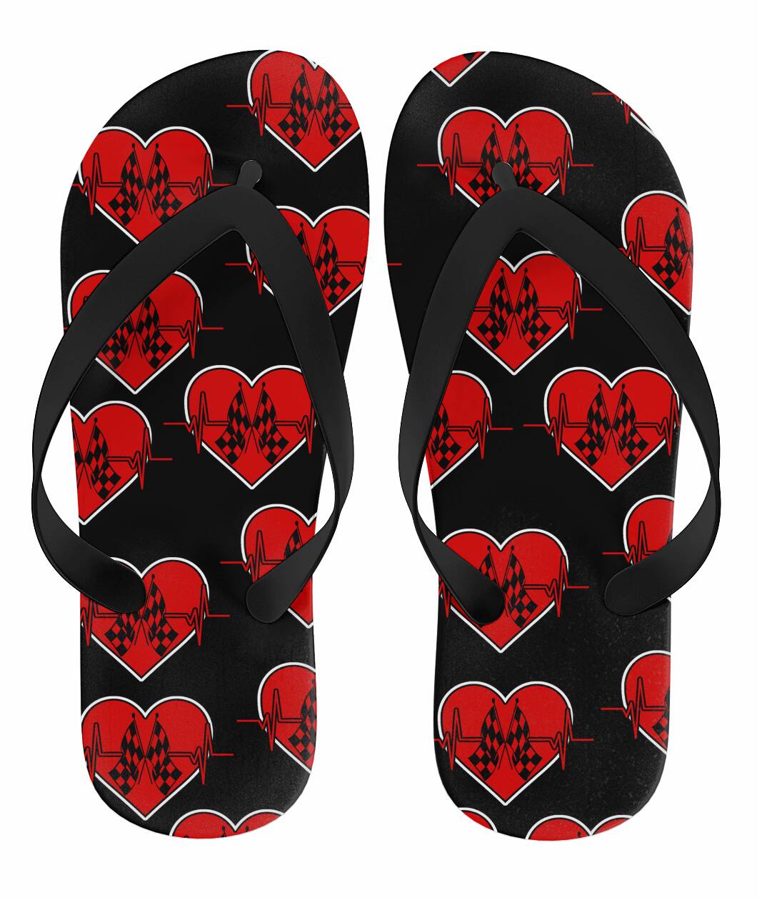 Racing Heartbeat Flip Flops