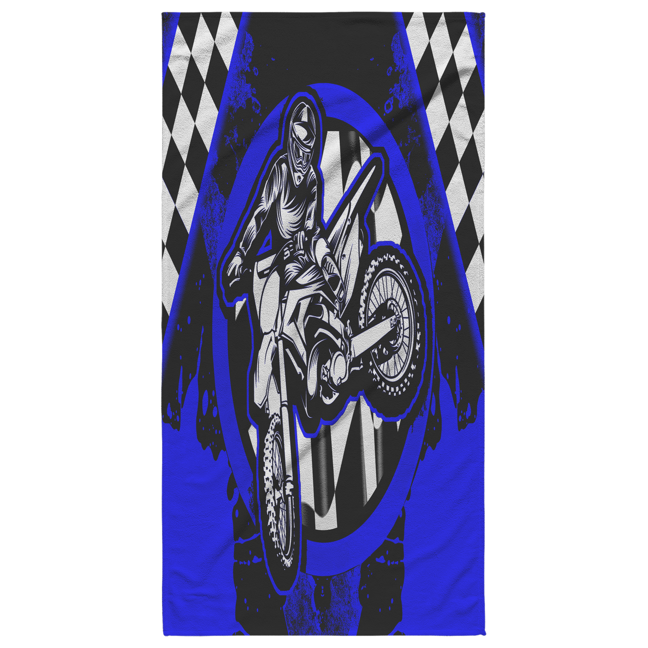 Dirt Bike Racing Beach Towel Blue