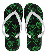 Demolition Derby Girl Heart Flip Flops