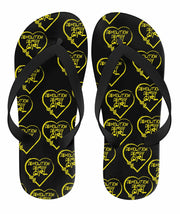 Demolition Derby Girl Heart Flip Flops