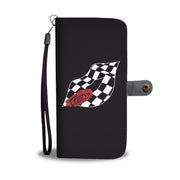 Racing Checkered Lips Kiss Wallet Case