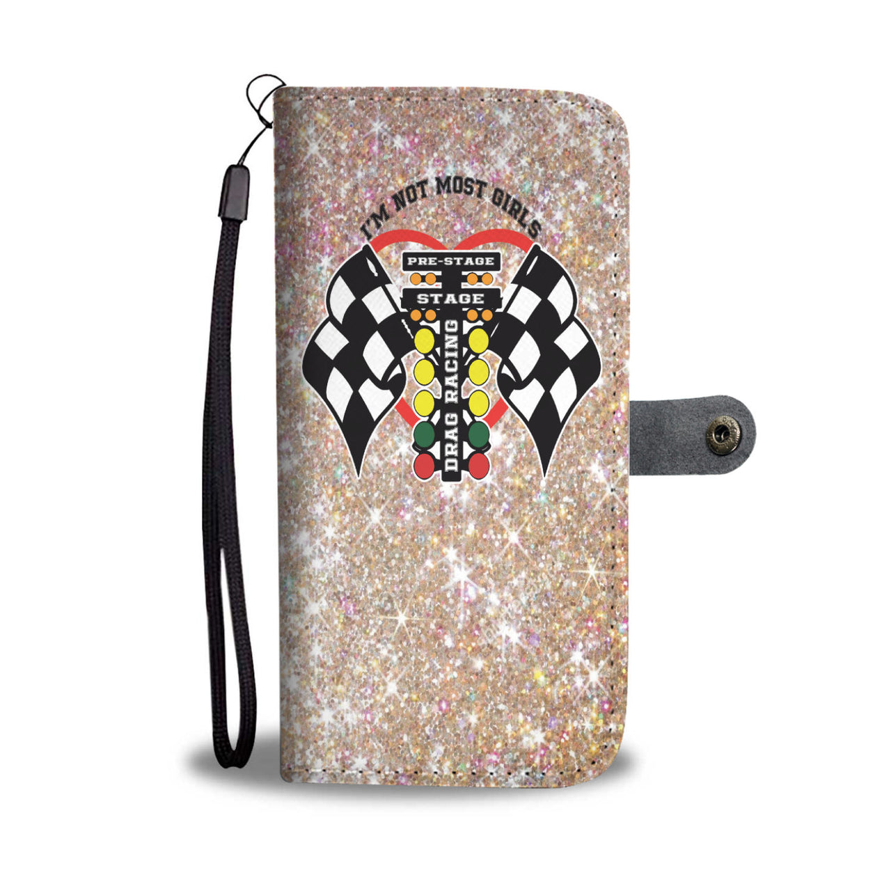 I'm Not Most Girls Drag Racing Wallet Case RBG