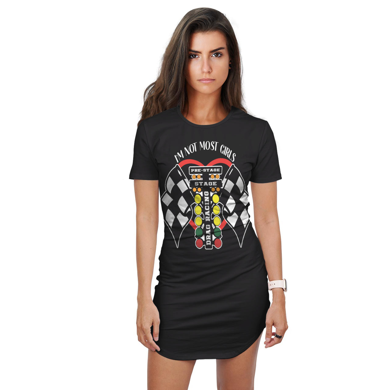 I'm Not Most Girls Drag Racing T-shirt Dress