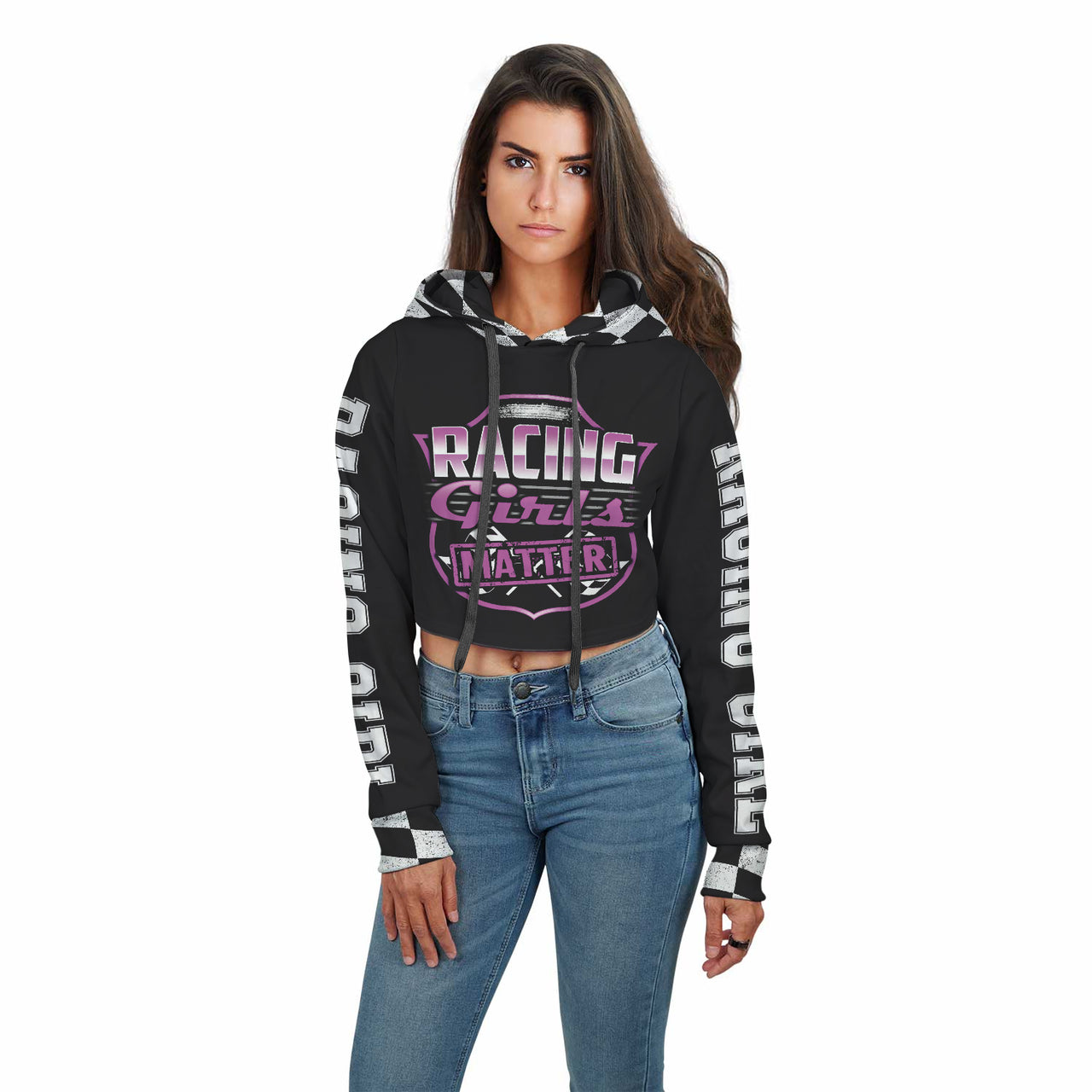 Racing Girls Matter Crop Top Hoodie