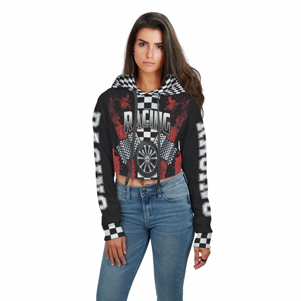 Racing Crop Top Hoodie RBR