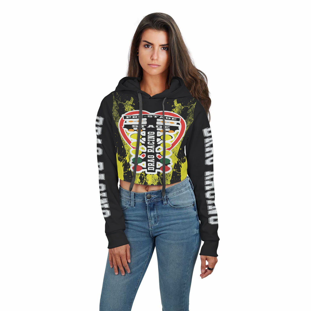 Drag Racing Crop Top Hoodie RBY