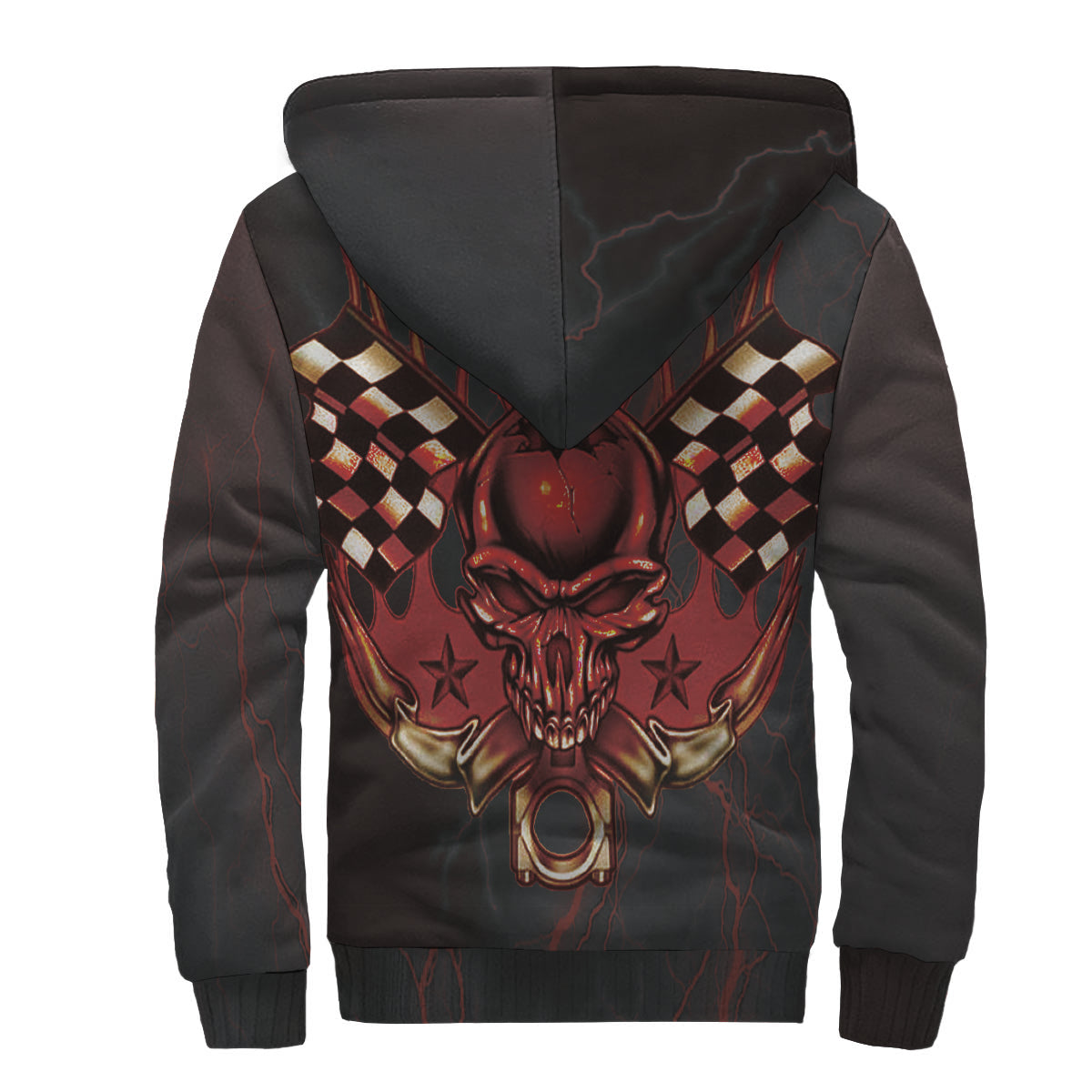 Racing Thunder Skull Sherpa Jacket