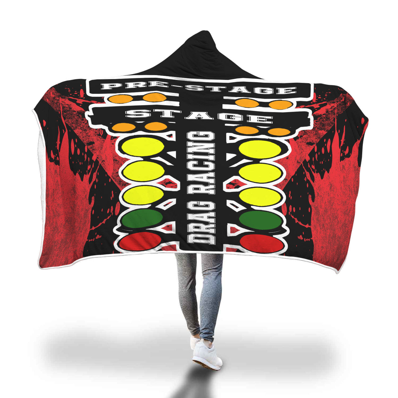 Drag Racing Hooded Blanket