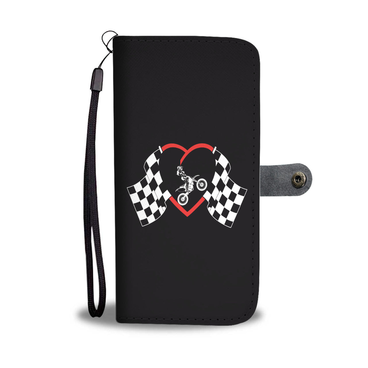 Motocross Heart Wallet Case