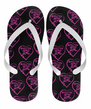 Demolition Derby Girl Heart Flip Flops