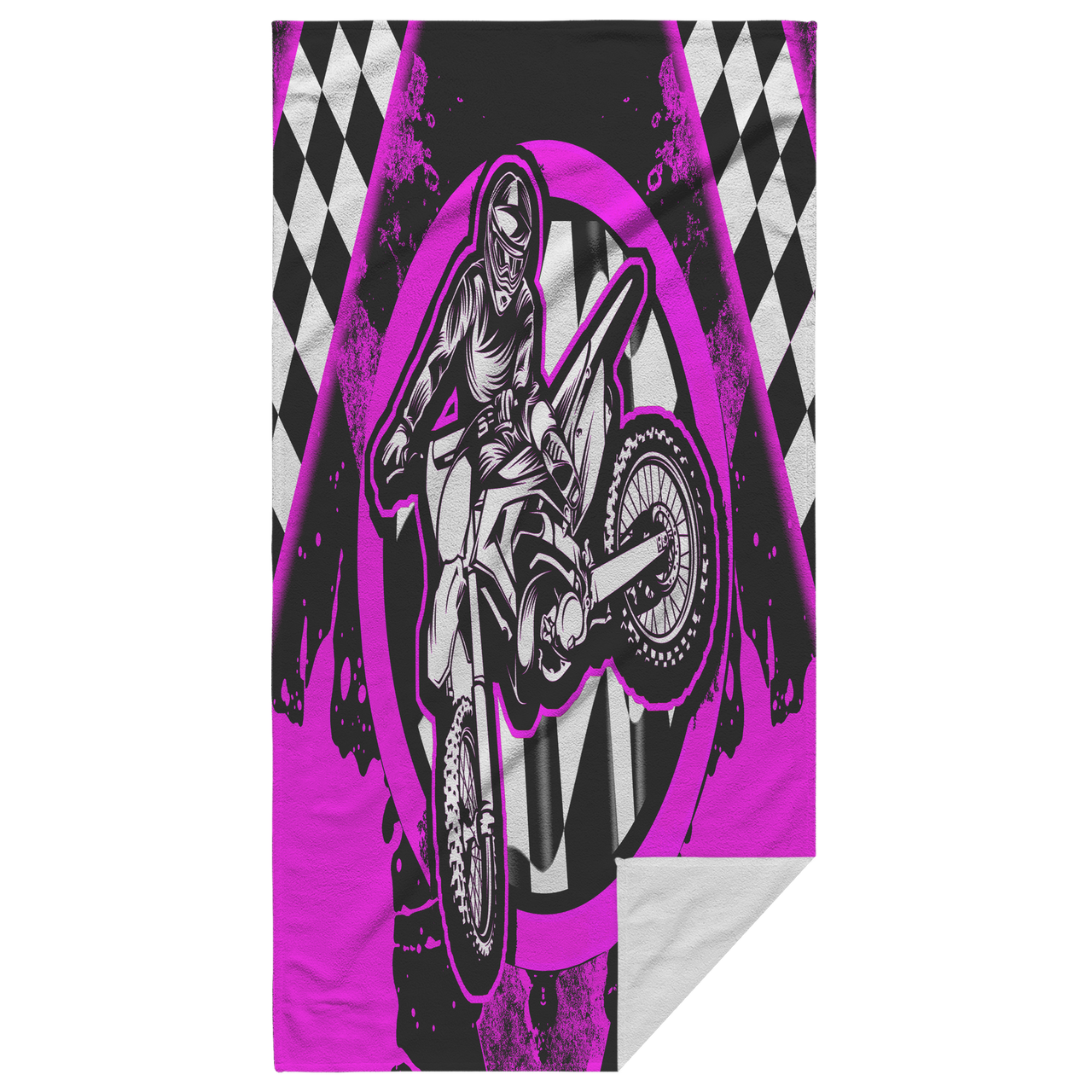 Dirt Bike Racing Beach Towel Pink