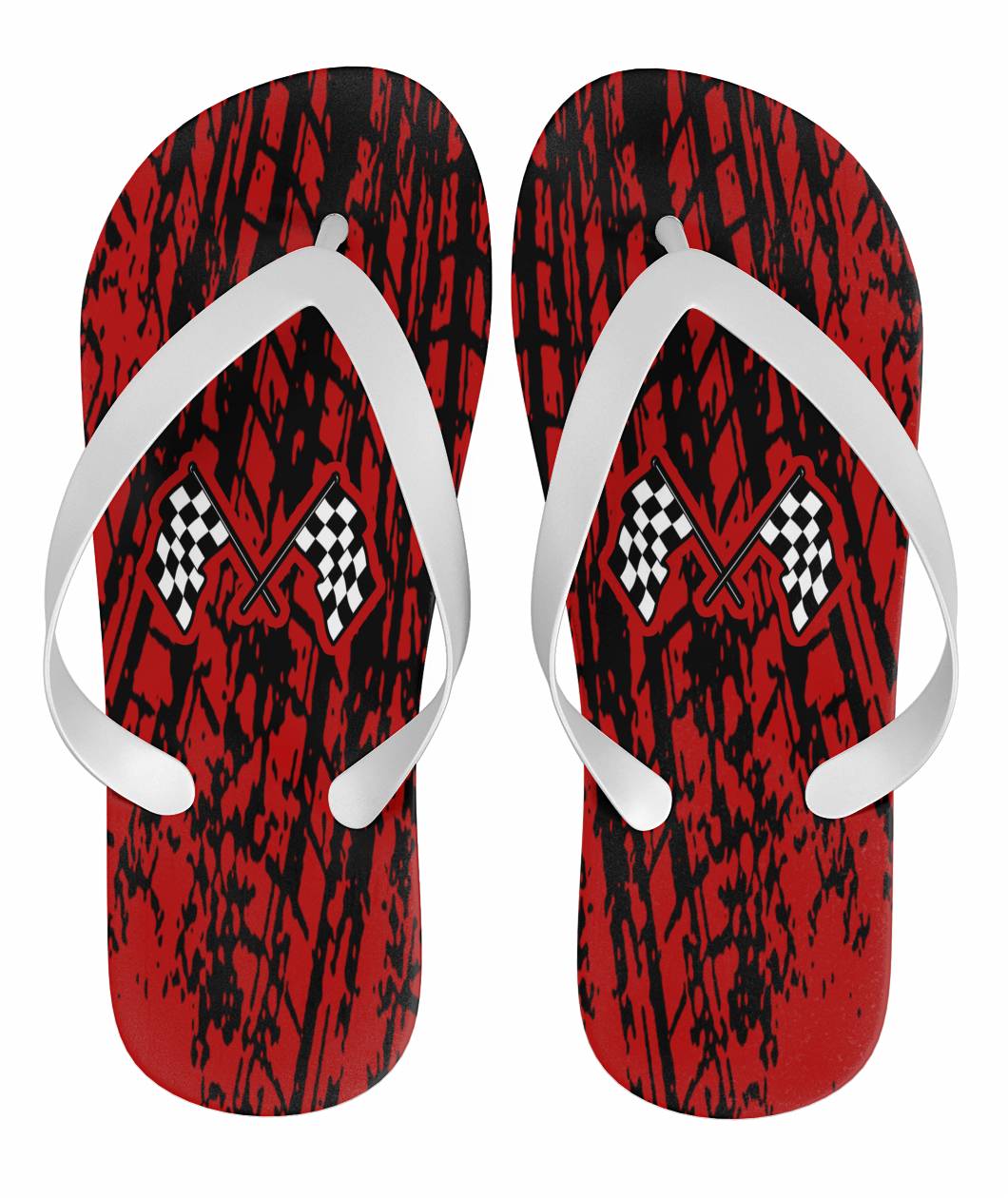 Dirt Racing Flip Flops Red