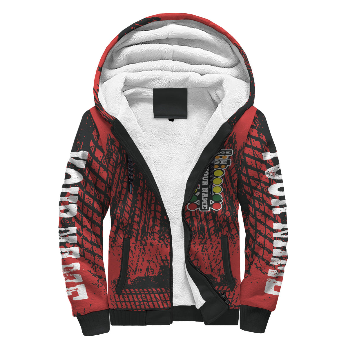 Custom Drag Racing Sherpa Jacket Red