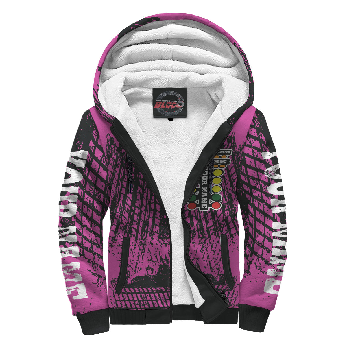 Custom Drag Racing Sherpa Jacket Pink