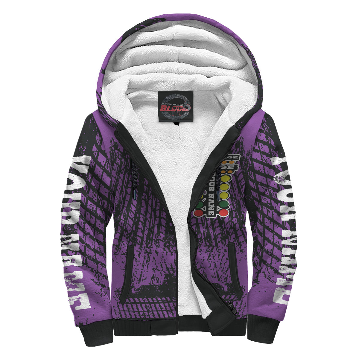 Custom Drag Racing Sherpa Jacket Purple
