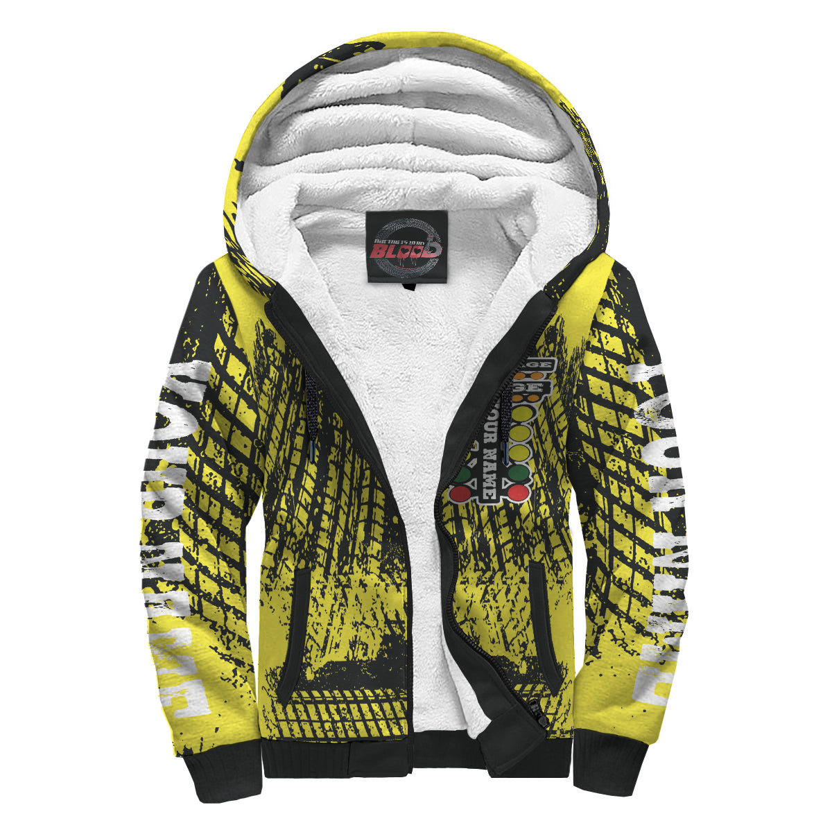 Custom Drag Racing Sherpa Jacket Yellow