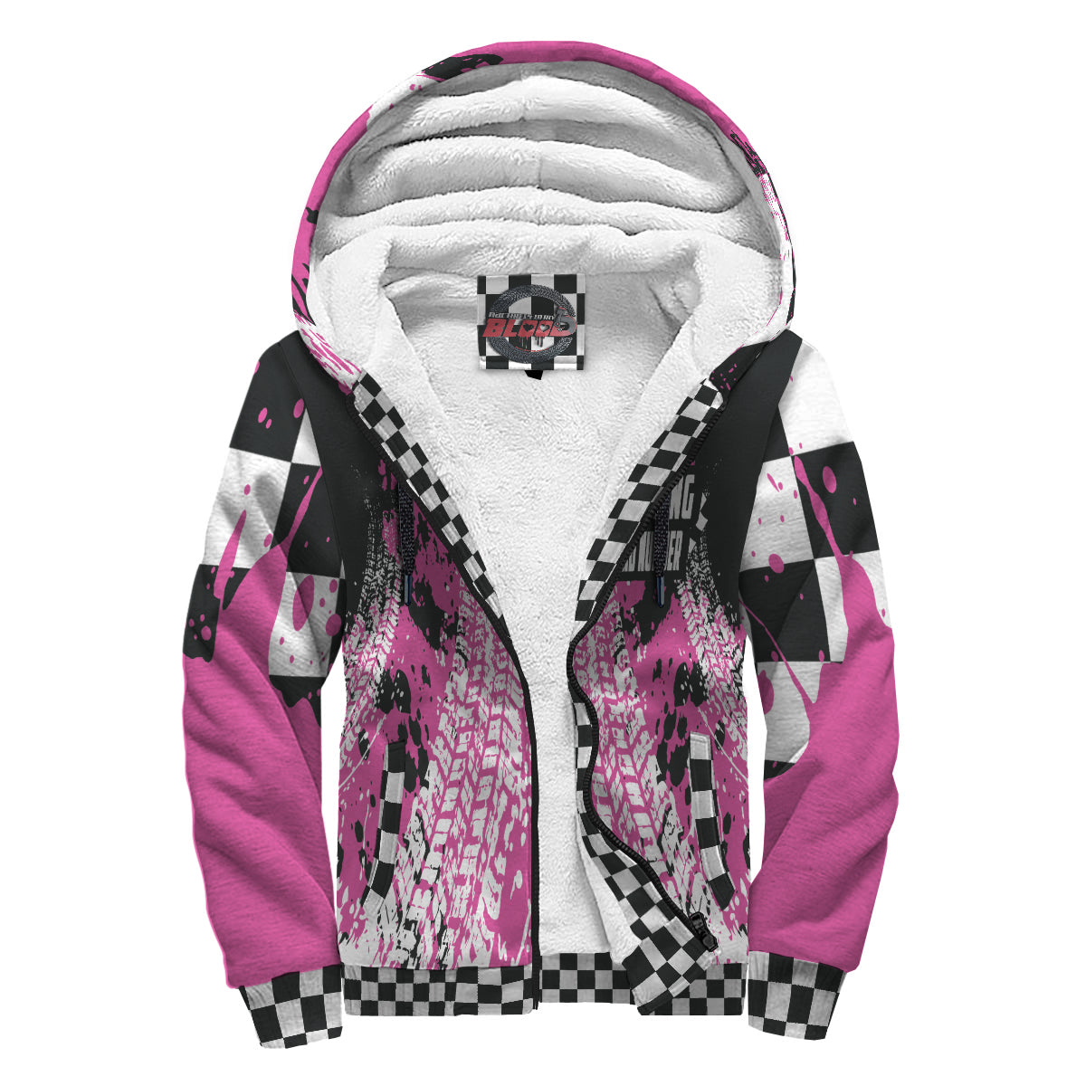 Custom Racing Sherpa Jacket Pink