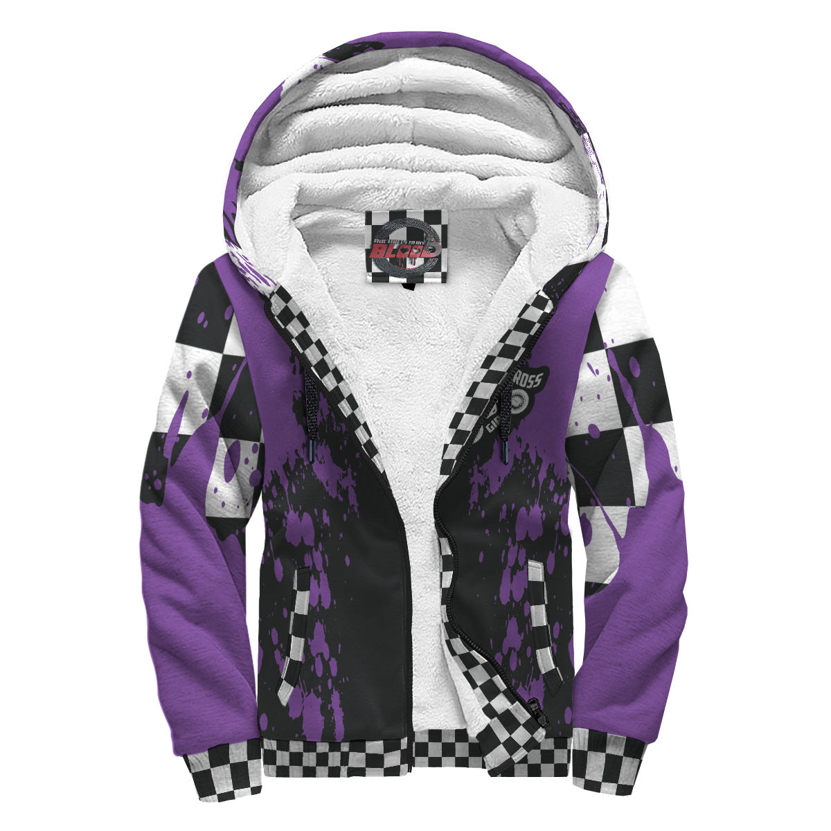 Motocross Girl Sherpa Jacket Purple