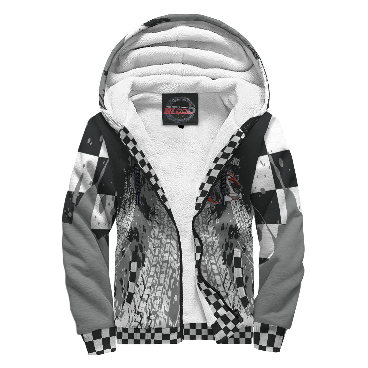 Custom Go-Kart Racing Sherpa Jacket Grey