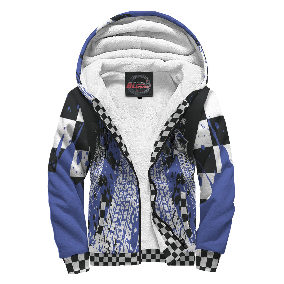 Custom Go-Kart Racing Sherpa Jacket  Blue