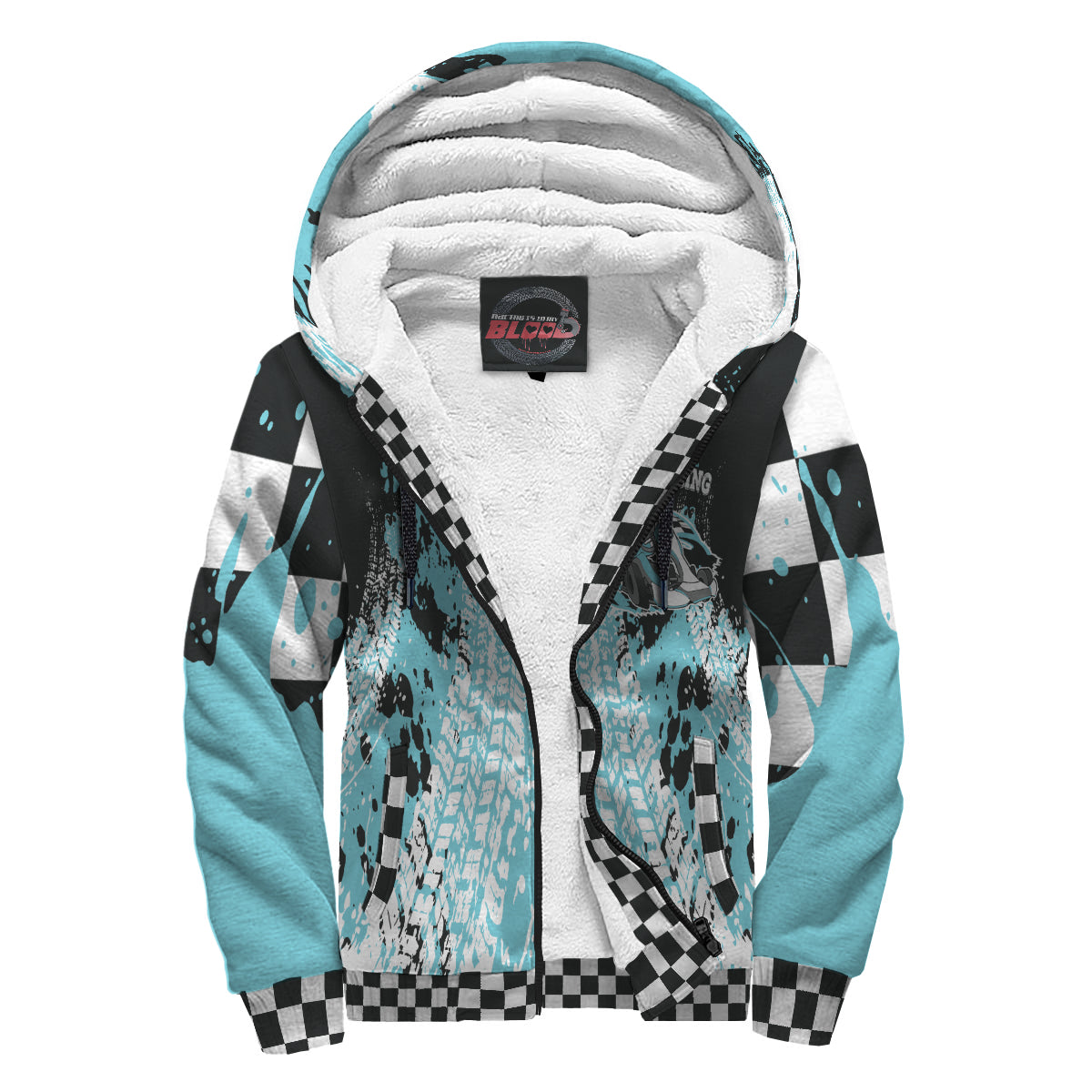 Custom Go-Kart Racing Sherpa Jacket Carolina Blue
