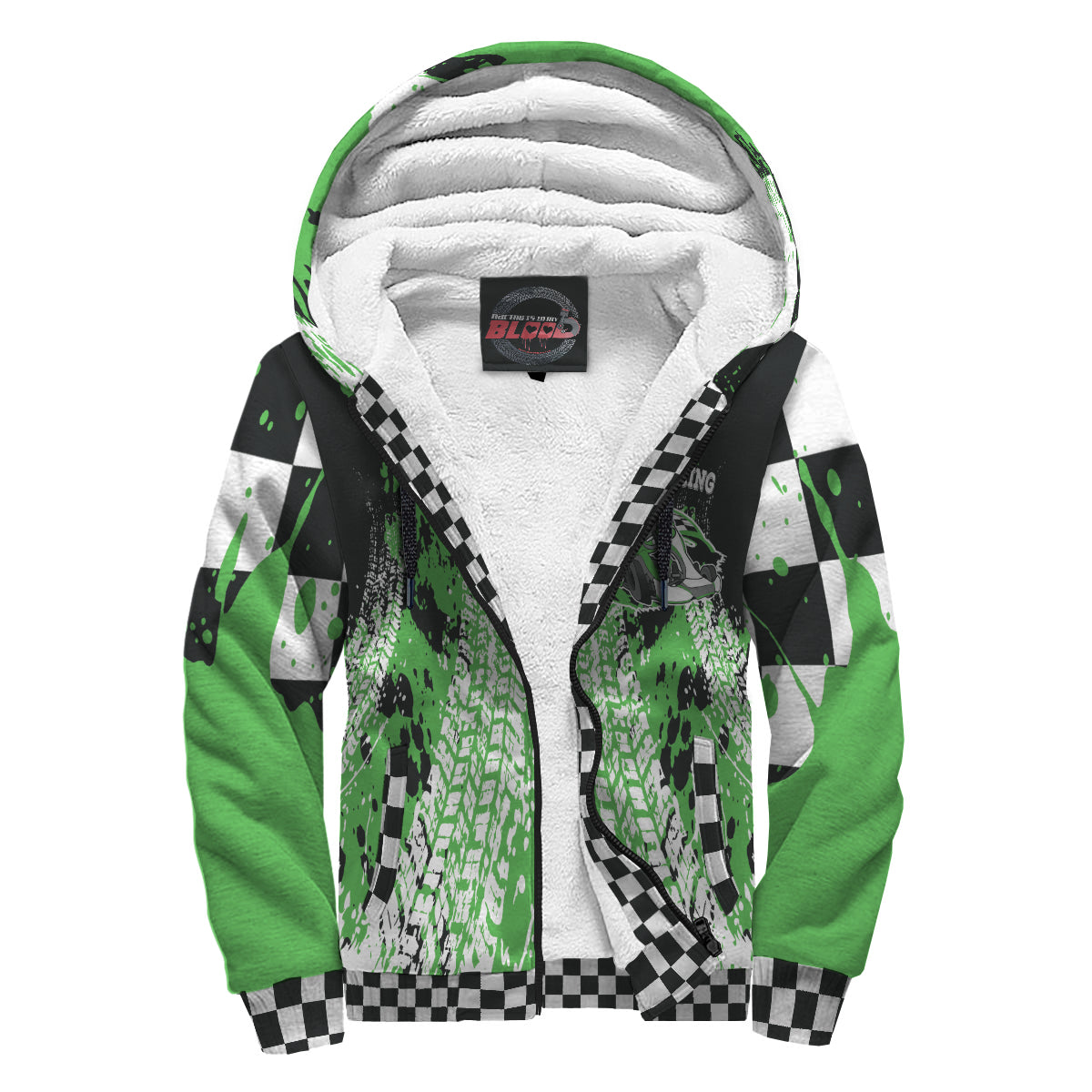 Custom Go-Kart Racing Sherpa Jacket Green