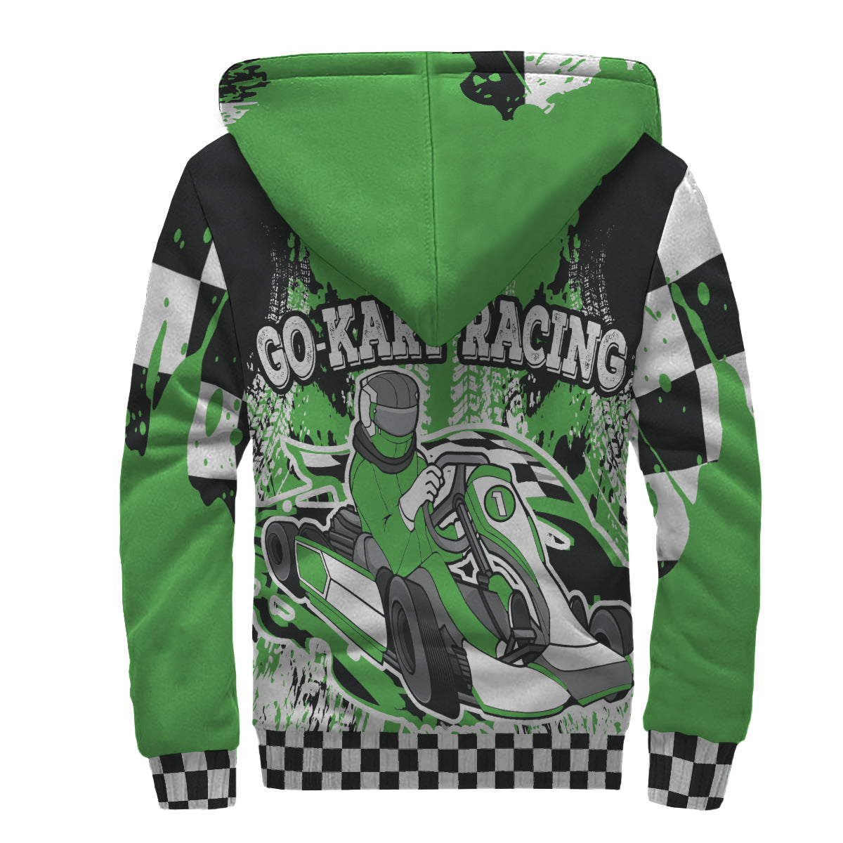 Custom Go-Kart Racing Sherpa Jacket Green