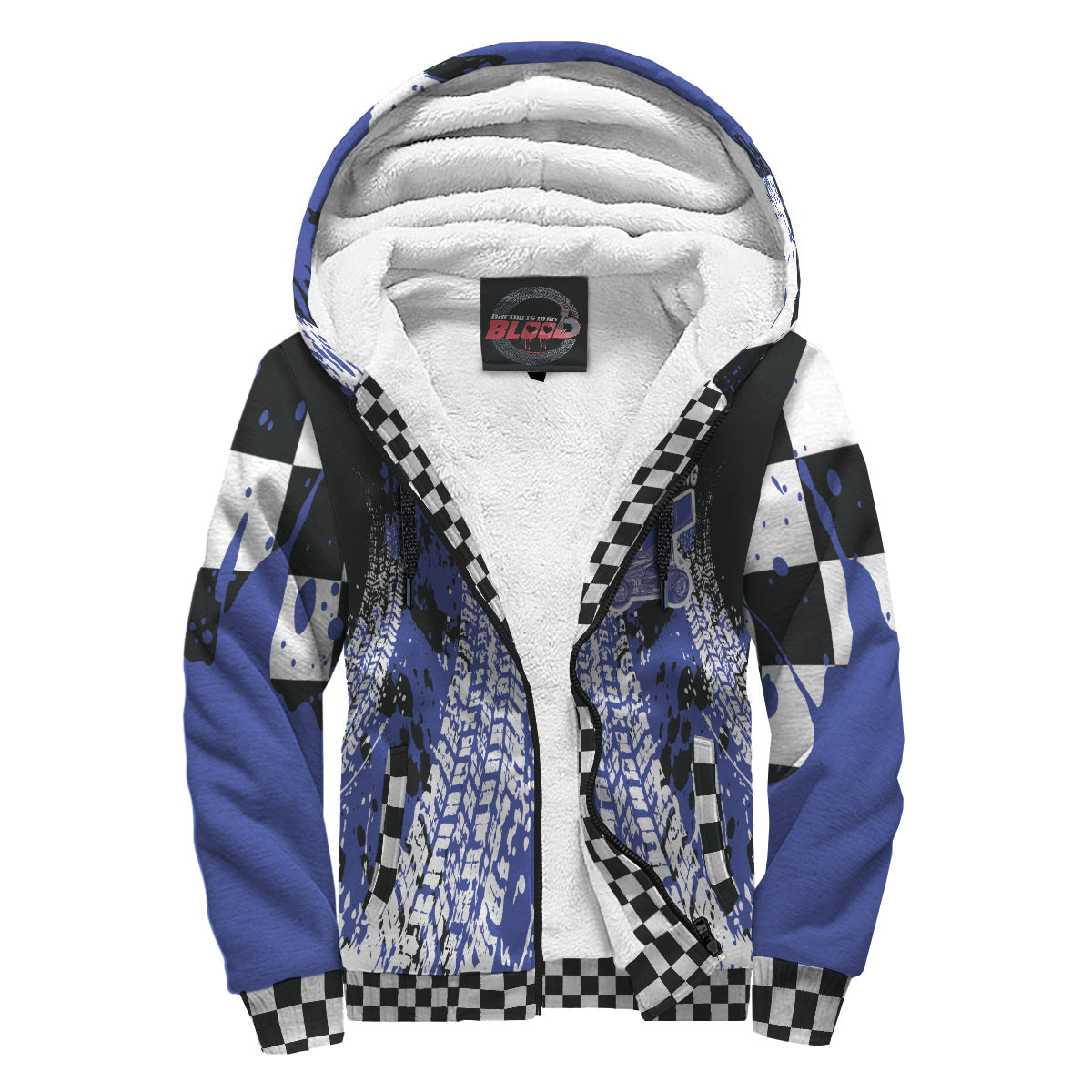 Custom Sprint Car Racing Sherpa Jacket Blue