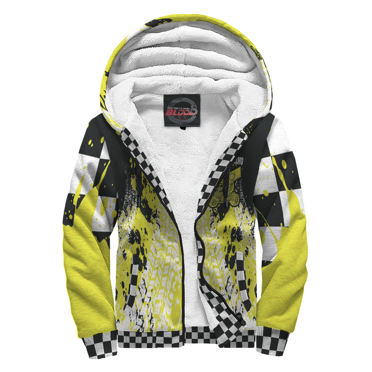 Custom Sprint Car Racing Sherpa Jacket Yellow