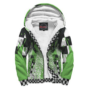Custom Non-Wing Sprint Car Racing Sherpa Jacket Green
