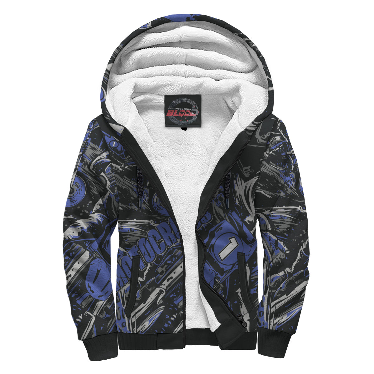 Custom Motocross Sherpa Jacket Blue