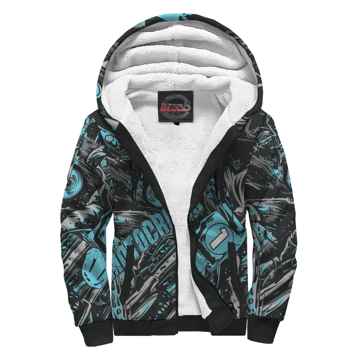 Custom Motocross Sherpa Jacket Carolina Blue