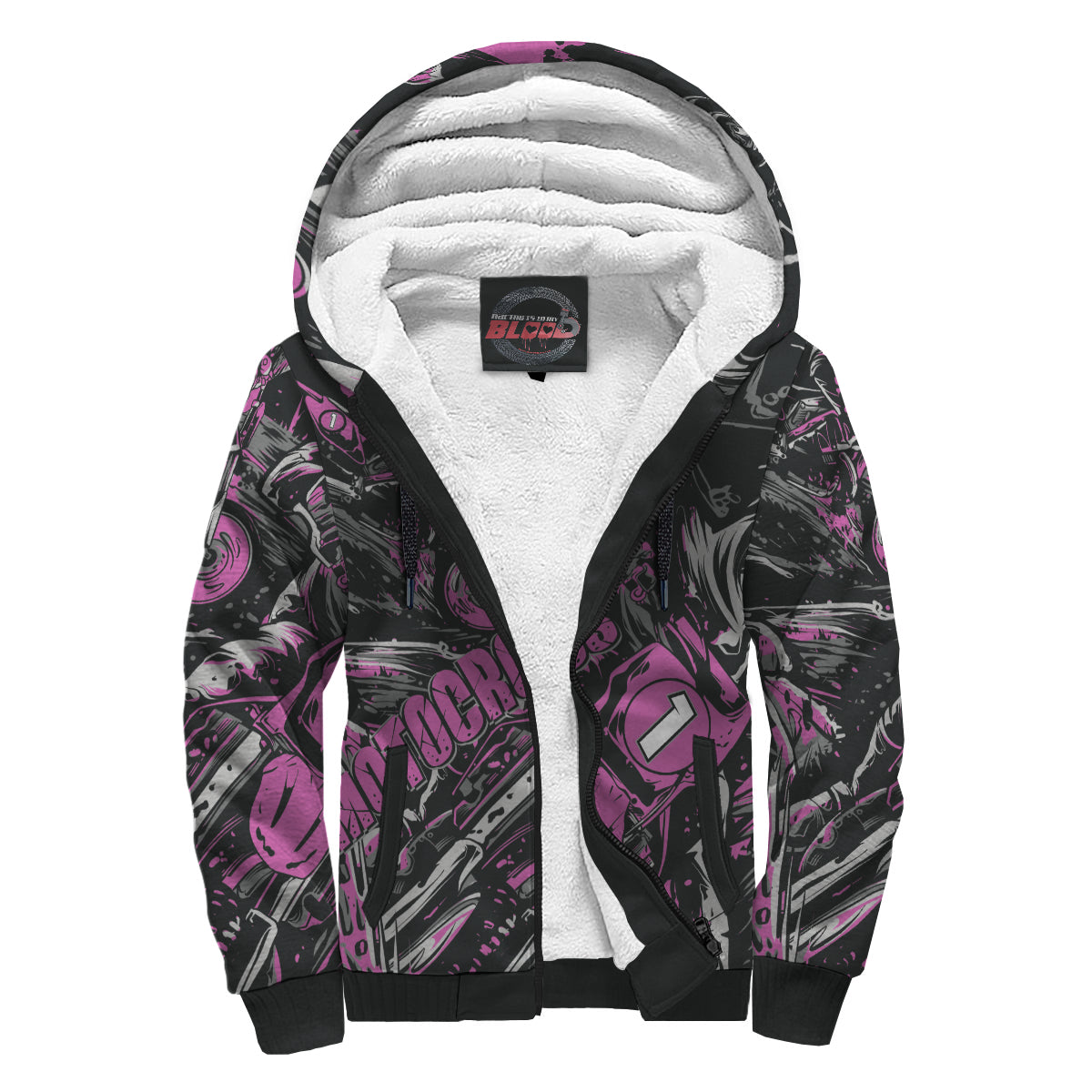 Custom Motocross Sherpa Jacket Pink