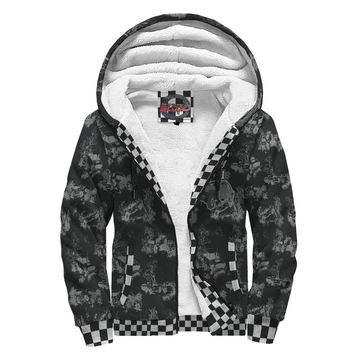 Custom Demolition Derby Sherpa Jacket Grey
