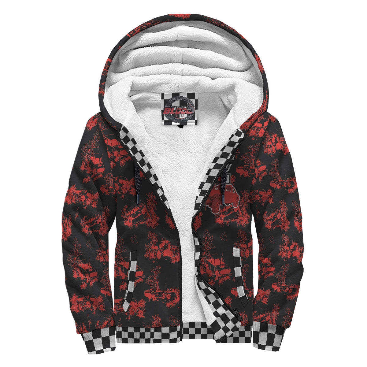 Custom Demolition Derby Sherpa Jacket Red